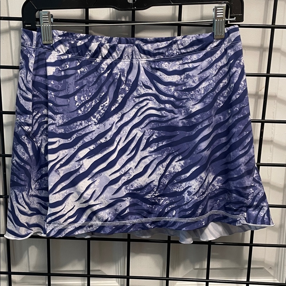 Sofibella Blue and White Zebra Print Skirt
